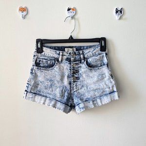 Sz 24 F21 Midi Denim Shorts